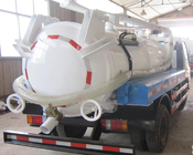 caminhão da sucção da água de esgoto de 5-6CBM LHD 4X2, caminhão da limpeza do esgoto da combinação