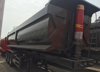Carga hidráulica do transporte do reboque do leito do caminhão de 3 eixos da cor preta semi