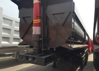 Carga hidráulica do transporte do reboque do leito do caminhão de 3 eixos da cor preta semi