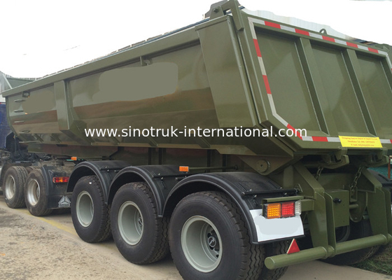 Da indústria da construção caminhão de reboque semi, 3Axles que derruba a rigidez alta do caminhão de reboque