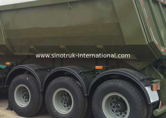 Da indústria da construção caminhão de reboque semi, 3Axles que derruba a rigidez alta do caminhão de reboque