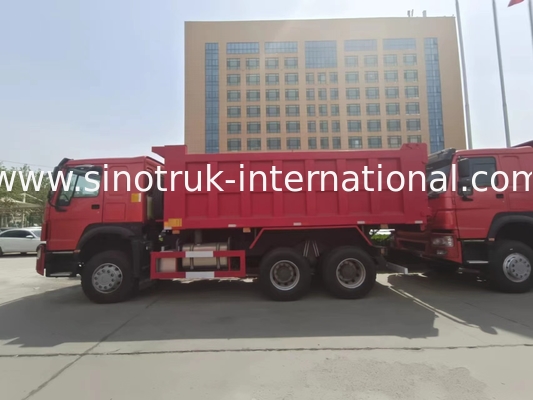 SINOTRUK HOWO Tipper Dump Truck RHD 6×4 336HP na cor vermelha
