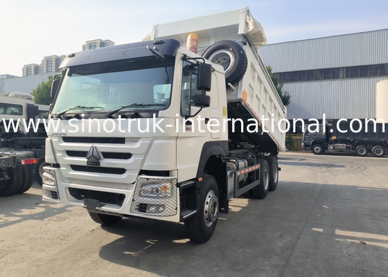 Sinotruk Howo Carrinho de descarga 380Hp 6 × 4 20CBM Branco Com Tarpaulin Automático