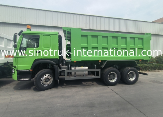Sinotruk Howo Tipper Dump Truck Weichai 400Hp 6 × 4 Lhd Verde Meio Levante