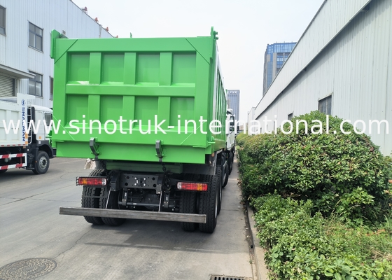 Sinotruk Howo Tipper Dump Truck Weichai 400Hp 6 × 4 Lhd Verde Meio Levante