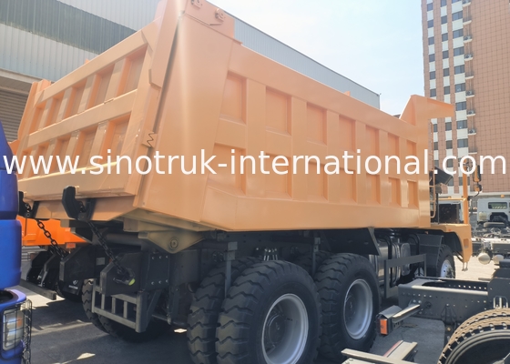 Sinotruk Howo Mining Tipper Dump Truck 90Tons 6 × 4 Corpo de carga de aço de alta resistência