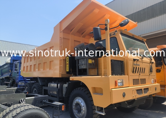 Sinotruk Howo Mining Tipper Dump Truck 90Tons 6 × 4 Corpo de carga de aço de alta resistência