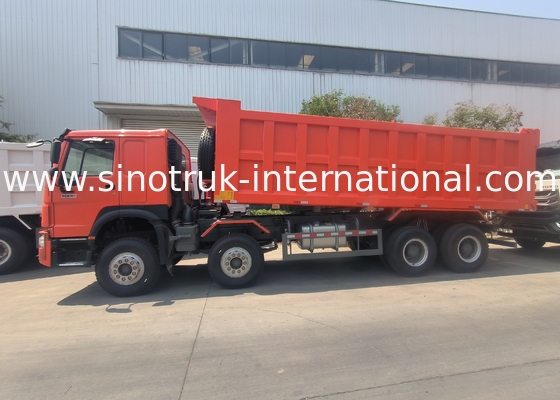 Sinotruk Howo Tipper Dump Truck 400Hp 8 × 4 Rhd 12 Rodas Big Tray 7600mm