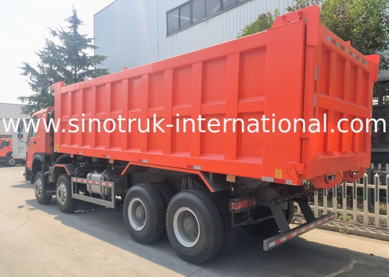 Sinotruk Howo Tipper Dump Truck 400Hp 8 × 4 Rhd 12 Rodas Big Tray 7600mm
