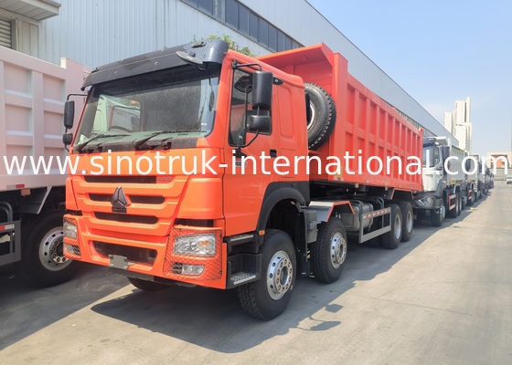 Sinotruk Howo Tipper Dump Truck 400Hp 8 × 4 Rhd 12 Rodas Big Tray 7600mm
