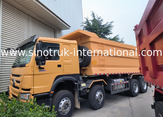 Sinotruk Howo Dump Truck 8 × 4 Lhd 12 Rodas U Forma de corpo do tipper Euro 2