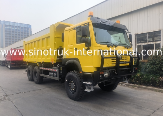Sinotruk Howo Tipper Dump Truck 6 × 6 tração integral com 14.00R20 Pneus únicos 380 hp