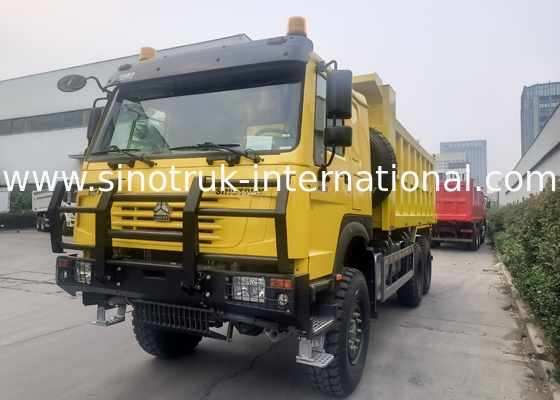 Sinotruk Howo Tipper Dump Truck 6 × 6 tração integral com 14.00R20 Pneus únicos 380 hp