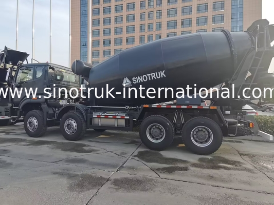 Novo HOWO HOHAN SINOTRUK caminhão de mistura de concreto preto 10CBM 380HP 8X4 RHD