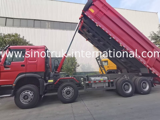HOWO 12 rodas Sinotruk 8X4 Dump Truck 400hp Para mineração LHD U tipo de contêiner
