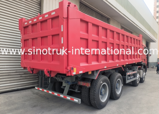 Sinotruk Howo Dump Truck Tx 400Hp Euro 2 8 × 4 Lhd 12 rodas Vermelho