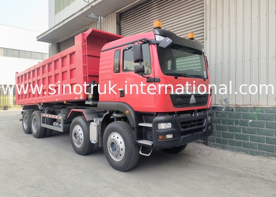 Sinotruk Howo Dump Truck Tx 400Hp Euro 2 8 × 4 Lhd 12 rodas Vermelho