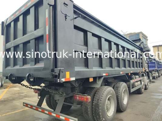 HOWO NX 380HP RHD Black Tipper Dump Truck Com Flap de Tarpaulin