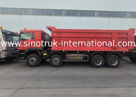 Sinotruk Howo Carregador de descarga Tx 400hp Euro 2 8 × 4 Lhd U Shape Cargo Box Vermelho