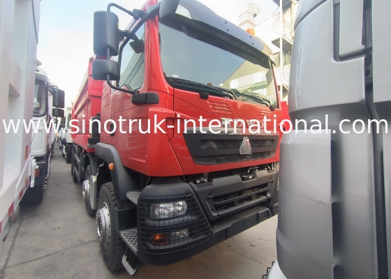 Sinotruk Howo Carregador de descarga Tx 400hp Euro 2 8 × 4 Lhd U Shape Cargo Box Vermelho