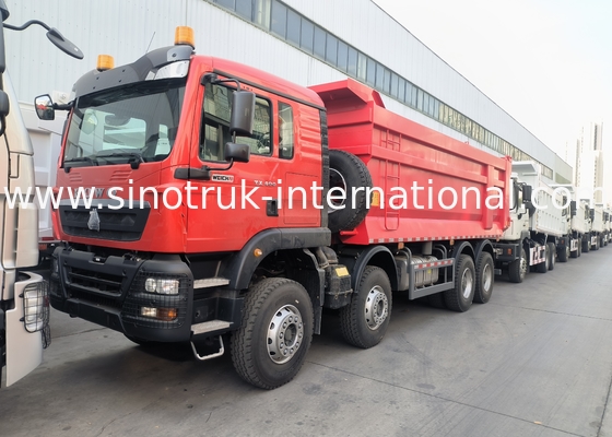 Sinotruk Howo Carregador de descarga Tx 400hp Euro 2 8 × 4 Lhd U Shape Cargo Box Vermelho