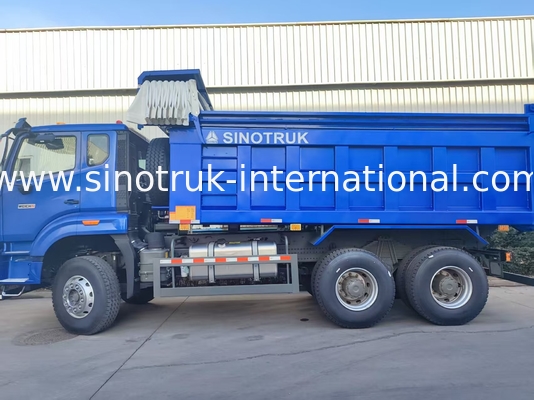 Potente versátil HOWO 6x4 380HP Blue Dump Truck com 20CBM caixa de carga quadrada e impermeável lonas Flip Cove