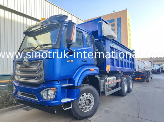 Potente versátil HOWO 6x4 380HP Blue Dump Truck com 20CBM caixa de carga quadrada e impermeável lonas Flip Cove