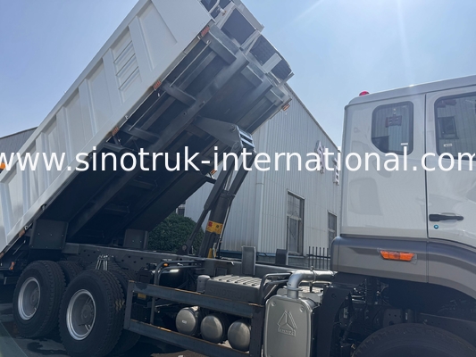 SINOTRUK HOHAN Howo Caminhão Basculante Basculante Elevação Média Motor Weichai 6 × 4 LHD Caixa de Carga Retangular Branco 19-20CBM
