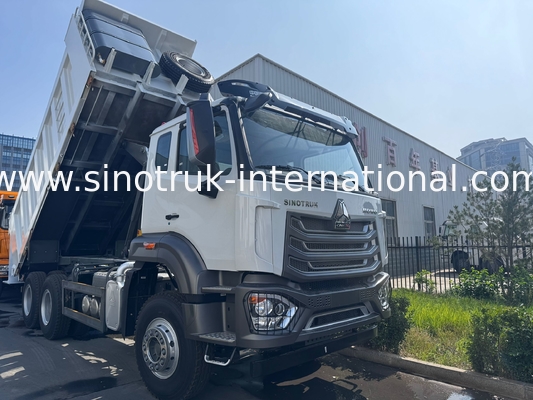 SINOTRUK HOHAN Howo Caminhão Basculante Basculante Elevação Média Motor Weichai 6 × 4 LHD Caixa de Carga Retangular Branco 19-20CBM