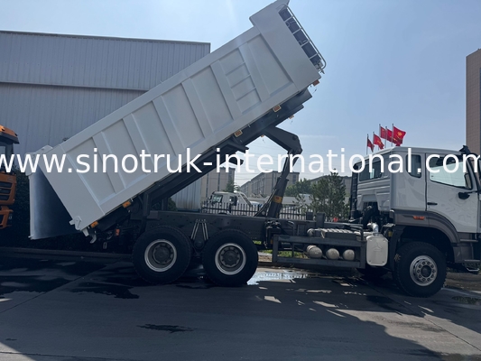 SINOTRUK HOHAN Howo Caminhão Basculante Basculante Elevação Média Motor Weichai 6 × 4 LHD Caixa de Carga Retangular Branco 19-20CBM