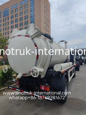 4*2 Direcção HOWO Caminhão de sucção de esgoto: Tanque de 6m3, 160 CV, pneus 8.00R20, camião de esgoto leve, veículo de saneamento eficiente