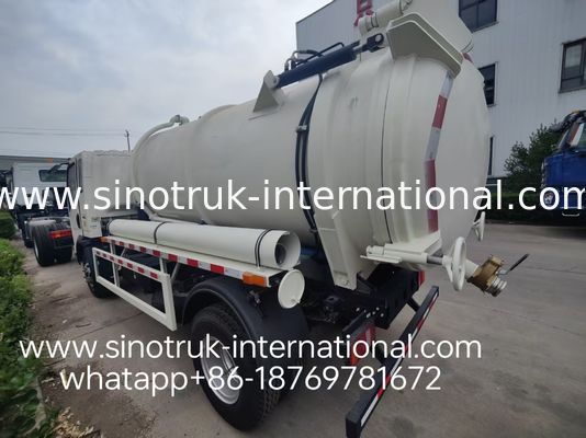4*2 Direcção HOWO Caminhão de sucção de esgoto: Tanque de 6m3, 160 CV, pneus 8.00R20, camião de esgoto leve, veículo de saneamento eficiente