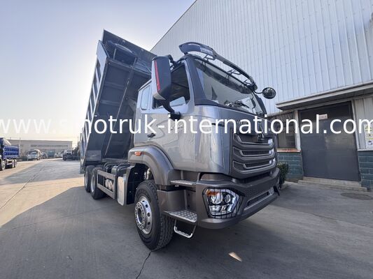 SINOTRUK HOHAN New Howo Tipper Dump Truck Meio de elevação 6 × 4 RHD Cargo Box 19-20CBM cor personalizada Diamond Silver 400HP