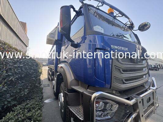 Sinotruk HOHAN Novo HOWO 8X4 camião de descarga 371hp H77L Cabina azul com lonas elétricas RHD
