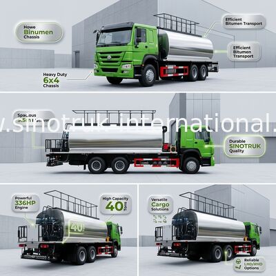 Caminhão 6X4 336HP 10CBM do betume da condução à direita HOWO 7