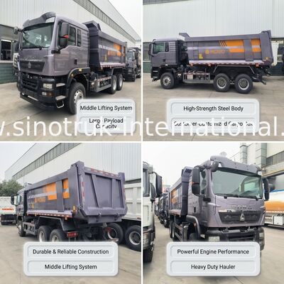 SINOTRUK Carregador de carga pesada TX Dump Truck Tipper com motor de 380 HP, capacidade de carga de 30-40 toneladas e tipo de levantamento médio