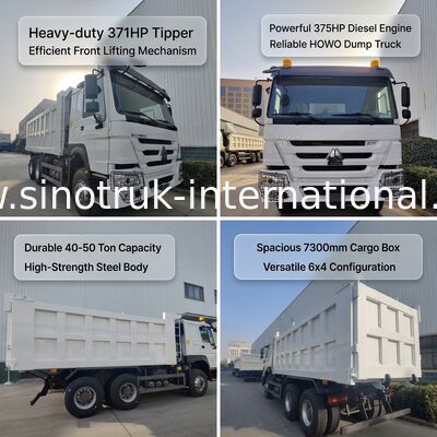 SINOTRUK HOWO 371HP camião de descarga pesado com 10 rodas e caixa de carga retangular