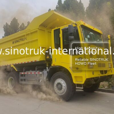 Caminhão basculante de mineração Sinotruk com motor 430HP modelo de acionamento 6x4 e caixa de carga com espessura inferior de 16 mm