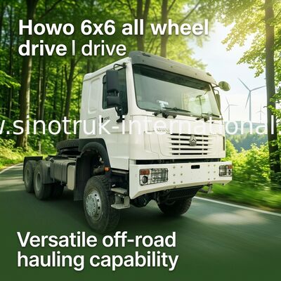 Sinotruk Howo Tractor Truck Rhd Tração integral 6 × 6 Weichai 400 hp Branco