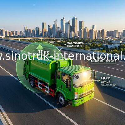 SINOTRUK HOWO comprimiu o caminhão 4×2 LHD da recolha de lixo do compressor