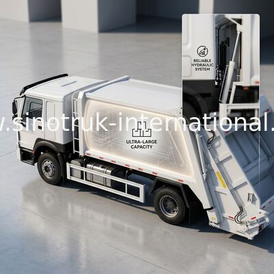 Caminhão de lixo compactador SINOTRUK 300 HP 4x2 com força de rolagem de 30T para gerenciamento eficiente de resíduos