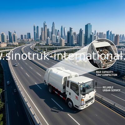 LHD 4X2 SINOTRUK HOWO comprimiu o caminhão 5 da recolha de lixo do compressor - 6m3