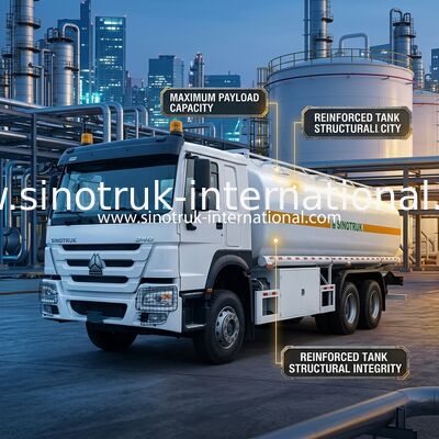 Caminhão Tanque de Combustível Sinotruk Howo 20CBM 10 Rodas 340Cv 6 × 4 Múltiplos Compartimentos