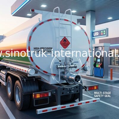 SINOTRUK HOWO Vermelho 380HP 8×4 12 rodas Caminhão de tanque de óleo de alta capacidade