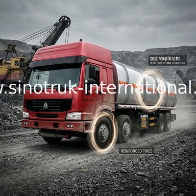 caminhão de tanque do óleo de 8X4 LHD Euro2 336HP, caminhões do transporte do óleo 30CBM bruto