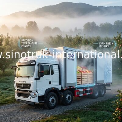Caminhão refrigerado transporte refrigerado de baixo nível de ruído da caixa dos vegetais do caminhão SINOTRUK
