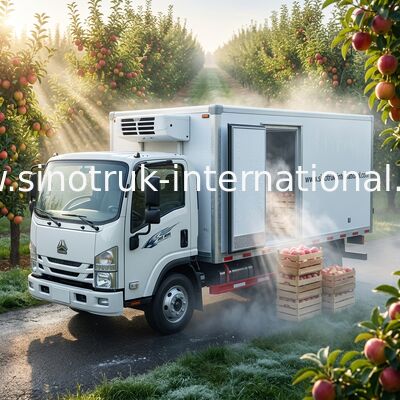 Armazenamento frio da carga pequena caminhão refrigerado 8 toneladas para a leiteria, caminhão da caixa do congelador