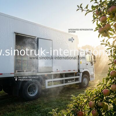25 toneladas de SINOTRUK refrigeraram o caminhão LHD 6X4 do alimento, caminhão da caixa do refrigerador