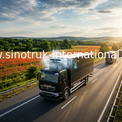 Caminhão refrigerado anúncio publicitário SINOTRUK HOWO Euro alemão 4 do motor do HOMEM de 20 - de 25 CBM