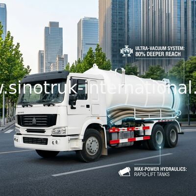 Caminhão da água de esgoto do vácuo da eficiência elevada 17CBM LHD 336HP para a chuva urbana Wells